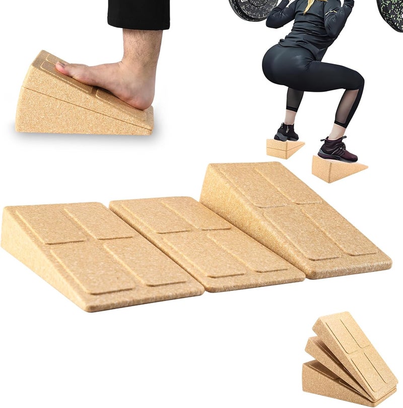 Grope Slant Board Squat Wedge for Calf Stretching，3 Pcs 12" x 6.3" Foot Stretcher Balance Board for Plantar Fasciitis, Adjustable Foam Slant Board Wedge Great for Exercises - Image 1